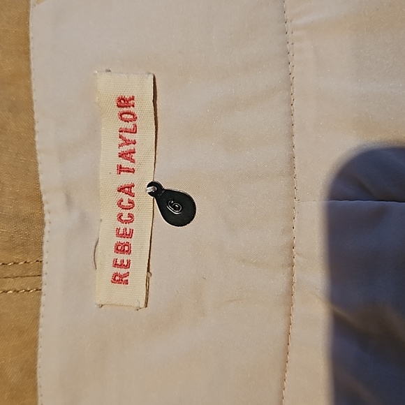 Rebecca Taylor linen blend skirt with leather trim - Picture 6 of 8